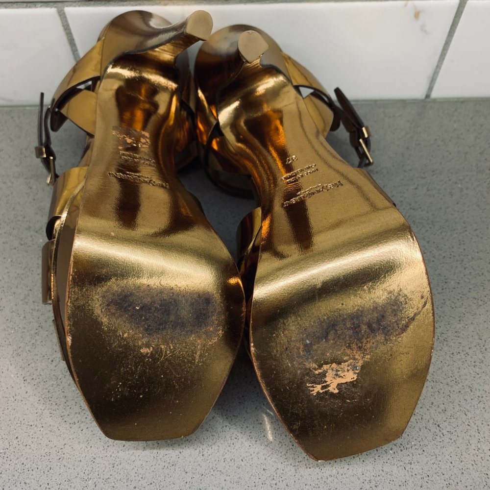 YSL "Tribute" Leather Platform Sandals - Picture 4 of 10